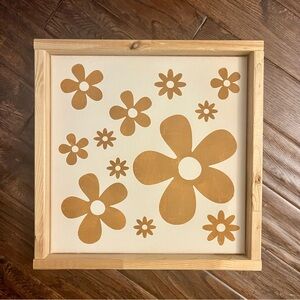 2 for 10$ Wooden frame flower wall art